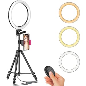 Aptoyu 12" LED Selfie Ring Light w/ Tripod for $11 Aptoyu 12" LED Selfie Ring Light w/ Tripod for $11