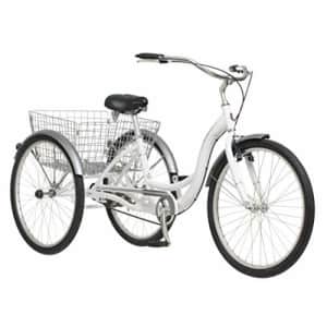 Schwinn Meridian Adult Trike, Three Wheel Cruiser Bike, 1-Speed, 26-Inch Wheels, Cargo Basket, White for $401