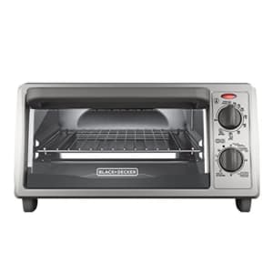 Black + Decker BLACK+DECKER 4-Slice Countertop Toaster Oven, Stainless steel Silver TO1322SBD for $35