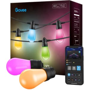 Govee 48-Foot RGBW LED Bluetooth Outdoor String Lights for $55