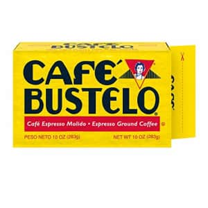 Cafe Bustelo Caf Bustelo Espresso Dark Roast Ground Coffee Brick, 10 Ounces (Pack of 24) for $10