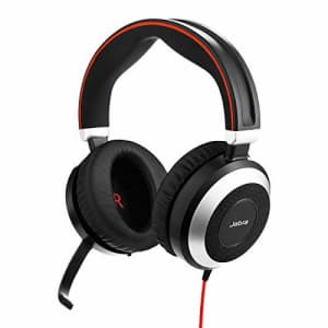 Jabra Evolve 80 UC Wired Stereo Over-Ear Headset Unified Communications Optimised Headphones with for $251