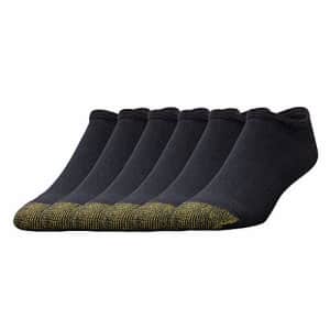 Gold Toe Men's 656f Cotton No Show Athletic Socks, Multipairs, Black (6-Pairs), X-Large for $25