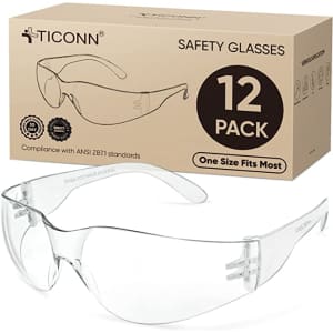 Ticonn Safety Glasses 12-Pack for $10