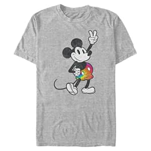 Disney Big & Tall Classic Tie Dye Mickey Stroked Men's Tops Short Sleeve Tee Shirt, Athletic for $7