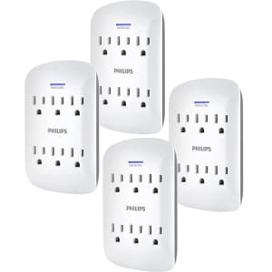 Philips 6-Outlet Extender Surge Protector 4-Pack for $25