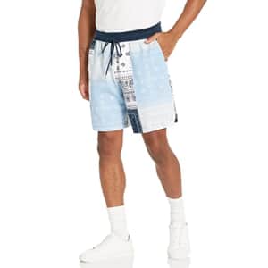 True Religion Men's Bandana Shorts, Blue Bell, Small for $26