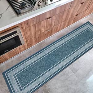 Ottomanson Machine Washable Bordered Design Non-Slip Rubberback 2x7 Traditional Runner Rug for for $45