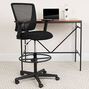 Flash Furniture Ergonomic Mid-Back Mesh Drafting Chair with Black Fabric Seat, Adjustable Foot Ring for $140 Flash Furniture Ergonomic Mid-Back Mesh Drafting Chair with Black Fabric Seat, Adjustable Foot Ring for $140