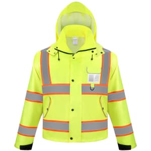 Ticonn Reflective Waterproof Safety Rain Jacket for $21