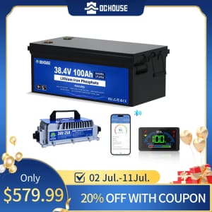 DC House 36V 100Ah Lithium Golf Cart Battery with Charger for $580 DC House 36V 100Ah Lithium Golf Cart Battery with Charger for $580