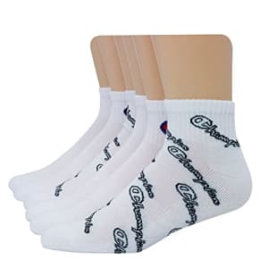 Champion Double Dry 6-Pair Pack Logo Ankle Socks for $17