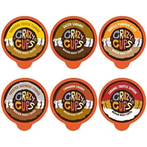 Crazy Cups Flavored Coffee Pods Variety Pack - Coffee Flavors for the Keurig K Cups Machine, for $25