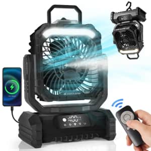 Odoland Portable Misting Fan with Light and Remote for $23