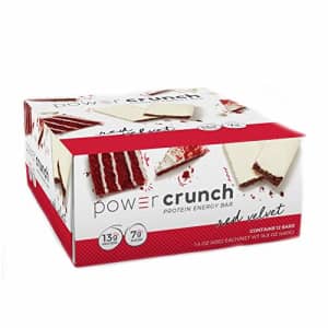 Power Crunch Whey Protein Bars, High Protein Snacks with Delicious Taste, Red Velvet, 1.4 Ounce (12 for $28