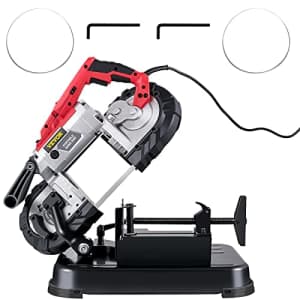 VEVOR Portable Band Saw, 110V Removable Alloy Steel Base Cordless Band Saw, 5 Inch Cutting Capacity for $185