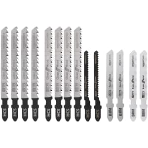 Amazon Basics Assorted T-Shank Jigsaw Blade 14-Piece Set for $3