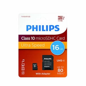 Philips 16 GB Class 10 Micro SDHC Card with Adapter for $19