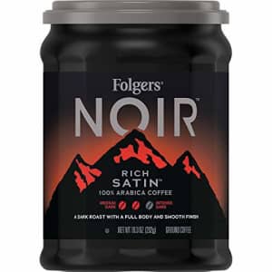 Folgers Noir Rich Satin Dark Roast Ground Coffee, Medium Roast, 61.8 Ounce for $77
