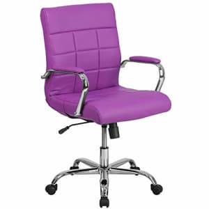 Flash Furniture Mid-Back Purple Vinyl Executive Swivel Office Chair with Chrome Base and Arms for $169 Flash Furniture Mid-Back Purple Vinyl Executive Swivel Office Chair with Chrome Base and Arms for $169