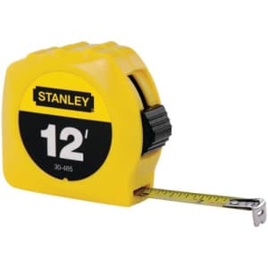 Stanley 12 ft Tape Measure, 1/2 in Blade for $12