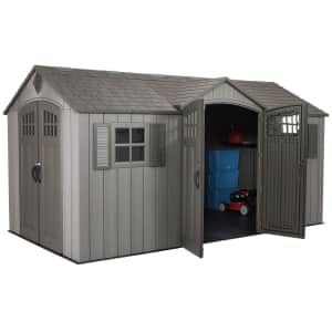 Lifetime 15x8-Foot Rough Cut Dual-Entry Outdoor Storage Shed for $1,899 for members Lifetime 15x8-Foot Rough Cut Dual-Entry Outdoor Storage Shed for $1,899 for members