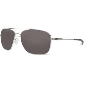 Costa Del Mar Men's Canaveral Polarized Round Sunglasses, Shiny Palladium/Grey Polarized-580P, 59 mm for $219