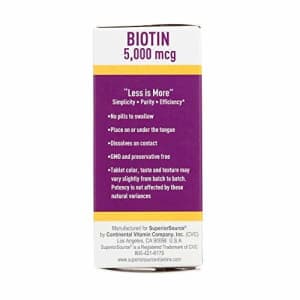Superior Source Biotin 5000 mcg Vitamins & Minerals Unisex Sublingual Instant Dissolve Tablets for for $13