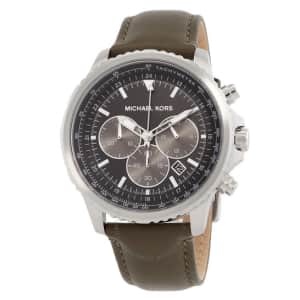 Michael Kors Cortlandt Chronograph Leather Strap 44mm Watch for $75