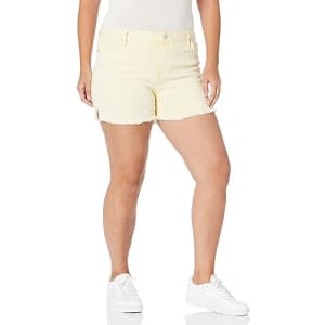 YMI Women's Plus Size High Rise 80's Acid Wash Mom Shorts, Bumble, 20 for $14