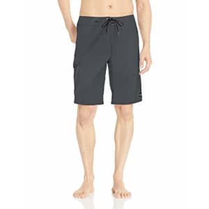 O'NEILL Men's 21 Inch Outseam Ultrasuede Swim Boardshort, Black/Santa Cruz Solid, 29 for $24