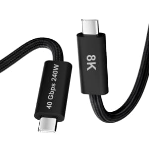 Thunderbolt 4 Coaxial 240W 40Gbps 9.8-Foot Cable for $35 Thunderbolt 4 Coaxial 240W 40Gbps 9.8-Foot Cable for $35