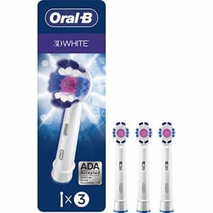 Oral-B 3D White Electric Toothbrush Replacement Brush Heads Refill, 3 Count for $21