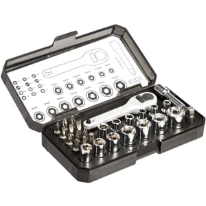 Amazon Basics 28-Piece Metric Ratcheting Wrench and Bits Set for $16