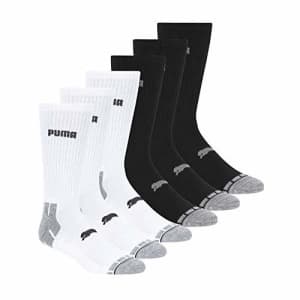 PUMA mens 6 Pack Crew running socks, White/Black/Grey, 10 1 US for $15 PUMA mens 6 Pack Crew running socks, White/Black/Grey, 10 1 US for $15