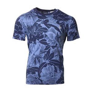 Original Penguin Men's Standard Floral Print Short Sleeve Fashion Tee Shirt, Dark Sapphire, Medium for $25