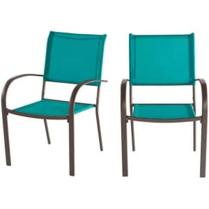 StyleWell Steel Split Back Sling Outdoor Chair 2-Pack for $37