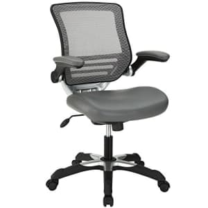 Modway Edge Mesh Back and White Vinyl Seat Office Chair With Flip-Up Arms - Computer Desks in Gray for $178 Modway Edge Mesh Back and White Vinyl Seat Office Chair With Flip-Up Arms - Computer Desks in Gray for $178