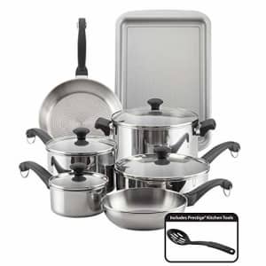 Farberware Classic Traditional Stainless Steel Cookware Pots and Pans Set, 12 Piece for $197