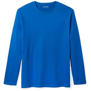 Amazon Essentials Men's Regular-Fit Long-Sleeve T-Shirt, Bright Blue, Small for $10