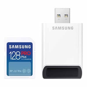 Samsung Pro Plus Full Size 128GB SDXC Memory Card + Reader for $15