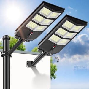 Okpro 4,000W Outdoor Solar Lights 2-Pack for $45