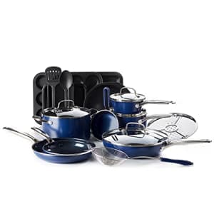 Blue Diamond Cookware Diamond Infused Ceramic Nonstick 20 Piece Cookware Bakeware Pots and Pans for $233