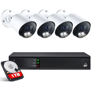 EZFix Wired Security Camera System w/ 4 Cameras, 1TB DVR for $150