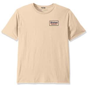 Brixton Men's Palmer Premium FIT Short Sleeve T-Shirt, Vanilla, S for $29