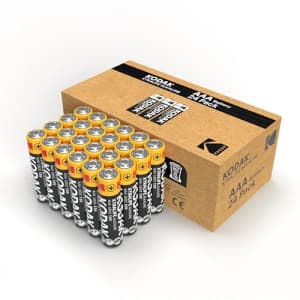 KODAK | AAA Batteries | Triple A | Disposable Household | Alkaline 1.5V | 24 Pack for $10