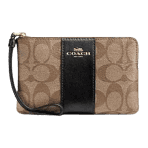 Coach Outlet Corner Zip Wristlet In Signature Canvas for $25 in cart Coach Outlet Corner Zip Wristlet In Signature Canvas for $25 in cart