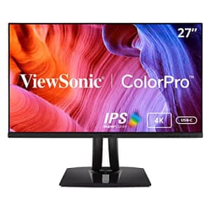 ViewSonic VP2756-4K 27" IPS 4K Frameless Ergonomic Monitor with Color Accuracy, Pantone Validated, for $240