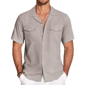 Coofandy Men's Casual Slim Fit Shirt for $12