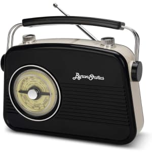 Byron Statics Vintage Portable Radio for $18